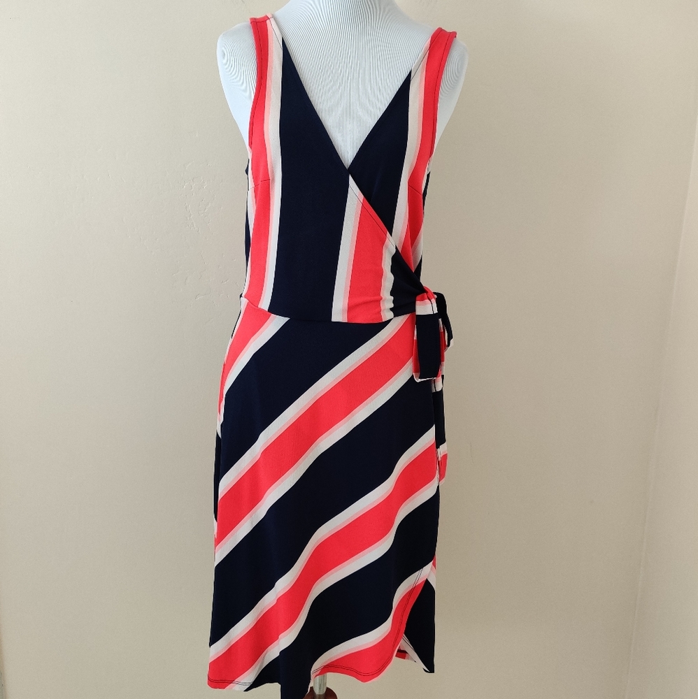 Express Striped Mock Wrap Dress